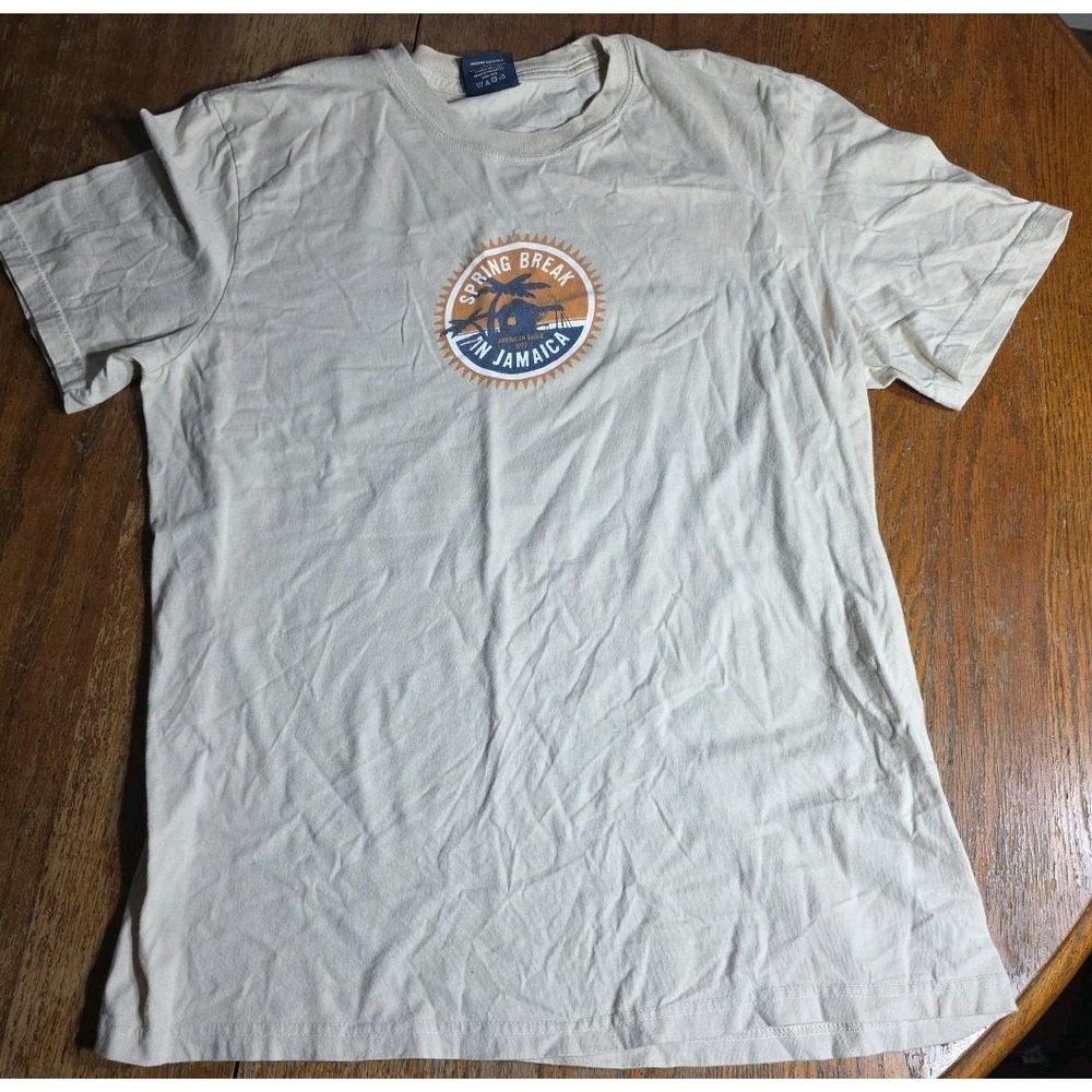 Vintage 2000s Old Navy Surf Tee Shirt Size M Summer In Jamaica Beach Y2K Tan